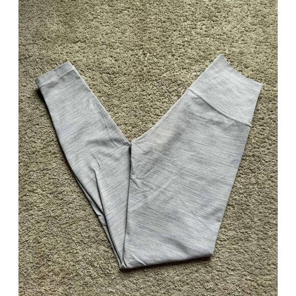 Lululemon Wunder Under High Rise Tight Leggings 29" Luxtreme Gray Striped Sz 6 - Picture 1 of 10